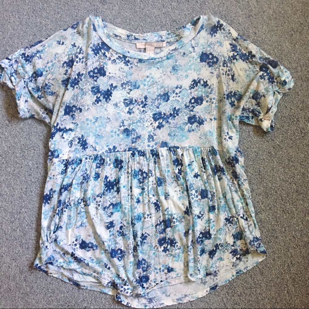 Blue F21 Babydoll Blouse